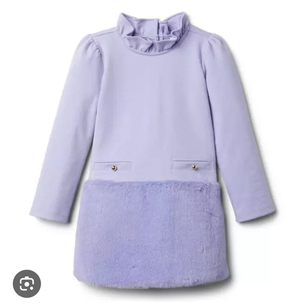 Janie and Jack Lavender Dress with Faux Fur Skirt